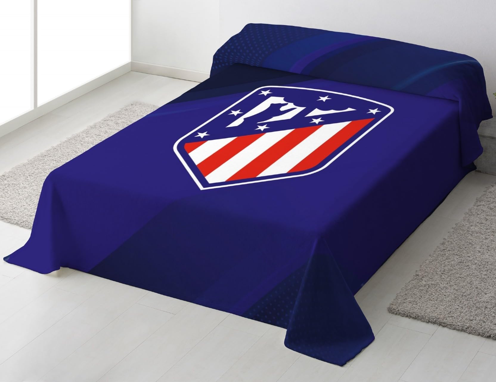 Manta Rachel Licencia Oficial Atlético de Madrid Fútbol Cama 90 Color Azul Talla 160x240 cm - Dhestia Home