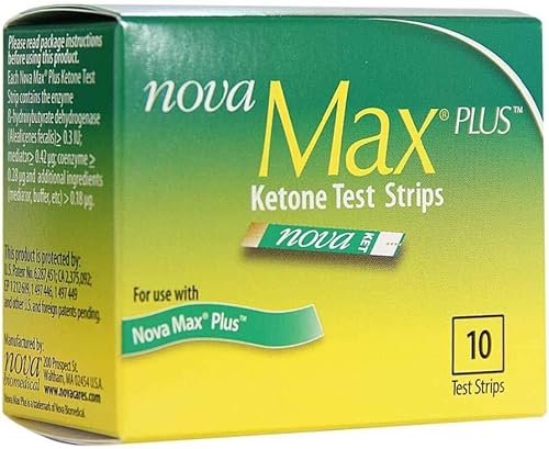 Nova Max Tiras reactivas de cetona Plus - Caja de 10