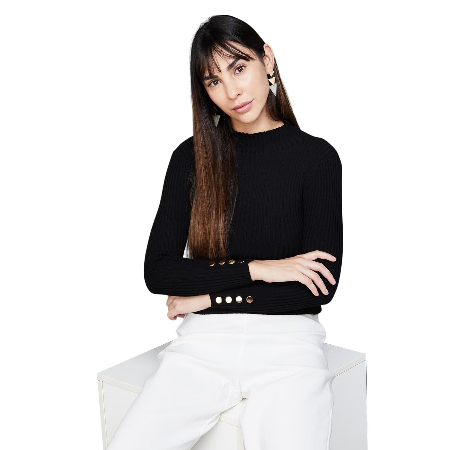 Codeby Lifestyle Women Viscose Rayon Regular Fit Solid Top Flat Knit