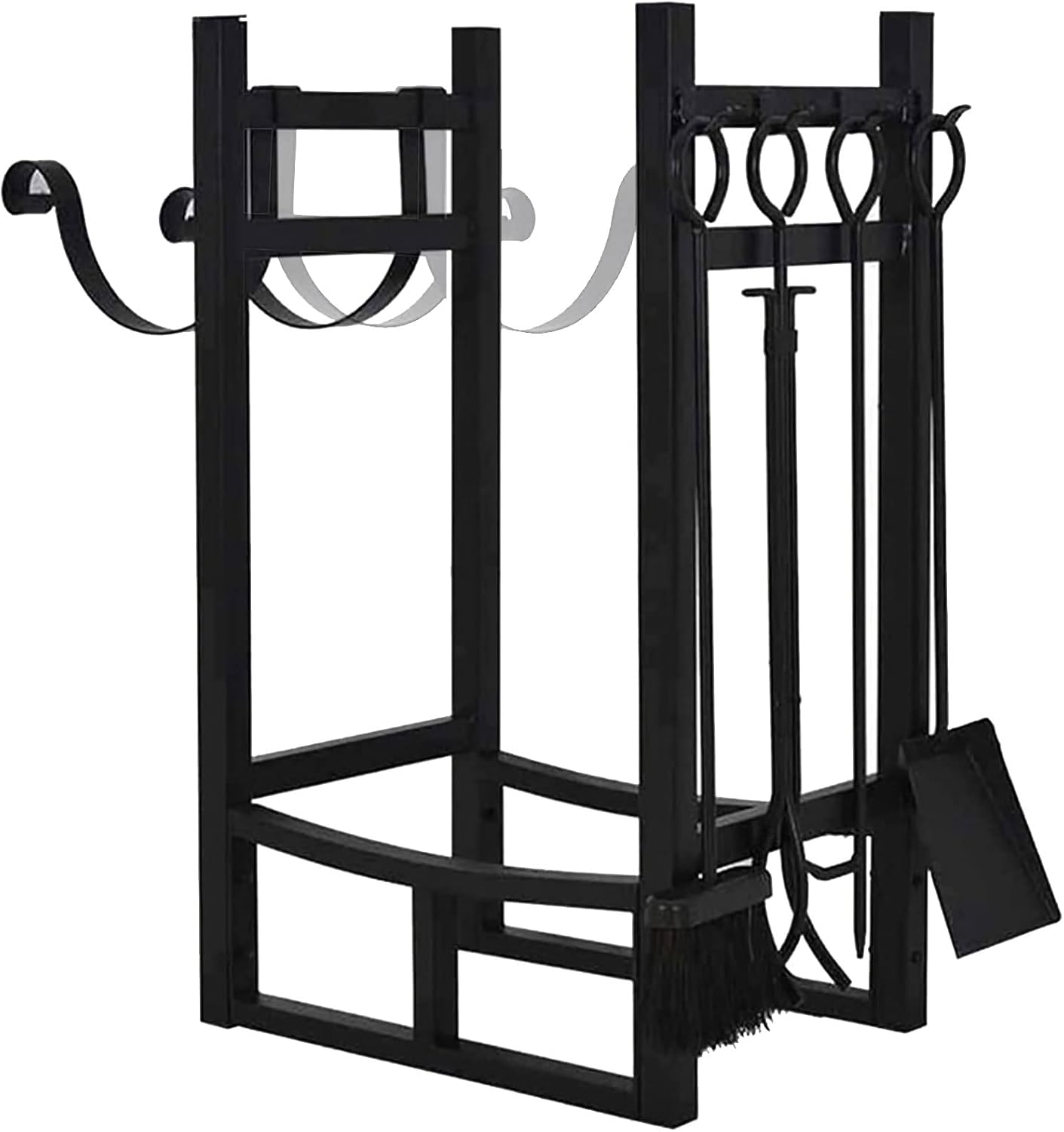 Firewood Rack Outdoor Heavy Duty Outdoor Firewood Rack Combo Set with Multi-Function Stand, Rustproof Indoor Fireplace Firewood Holder,