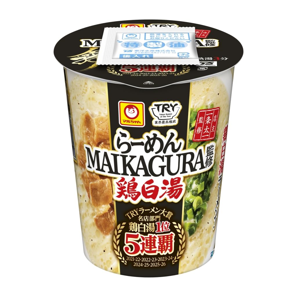 Amazon.co.jp: マルちゃん らーめんMAIKAGURA 監修 鶏白湯 (96g×12個