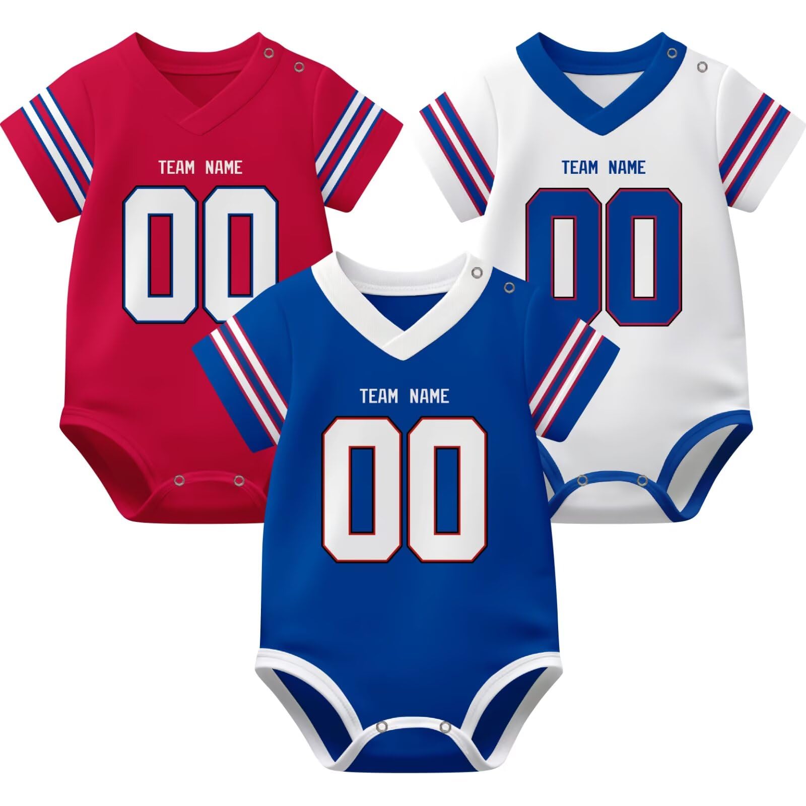 KREDE Baby Clothes Unisex Bodysuit Jersey Style Custom Name Number for Baby Boys