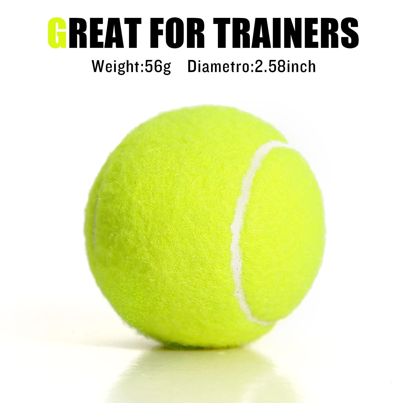 Paquete de 12/18 pelotas de tenis para entrenamiento, jugar a perros y practicar con bolsa de malla para transporte y entrenamiento de principiantes