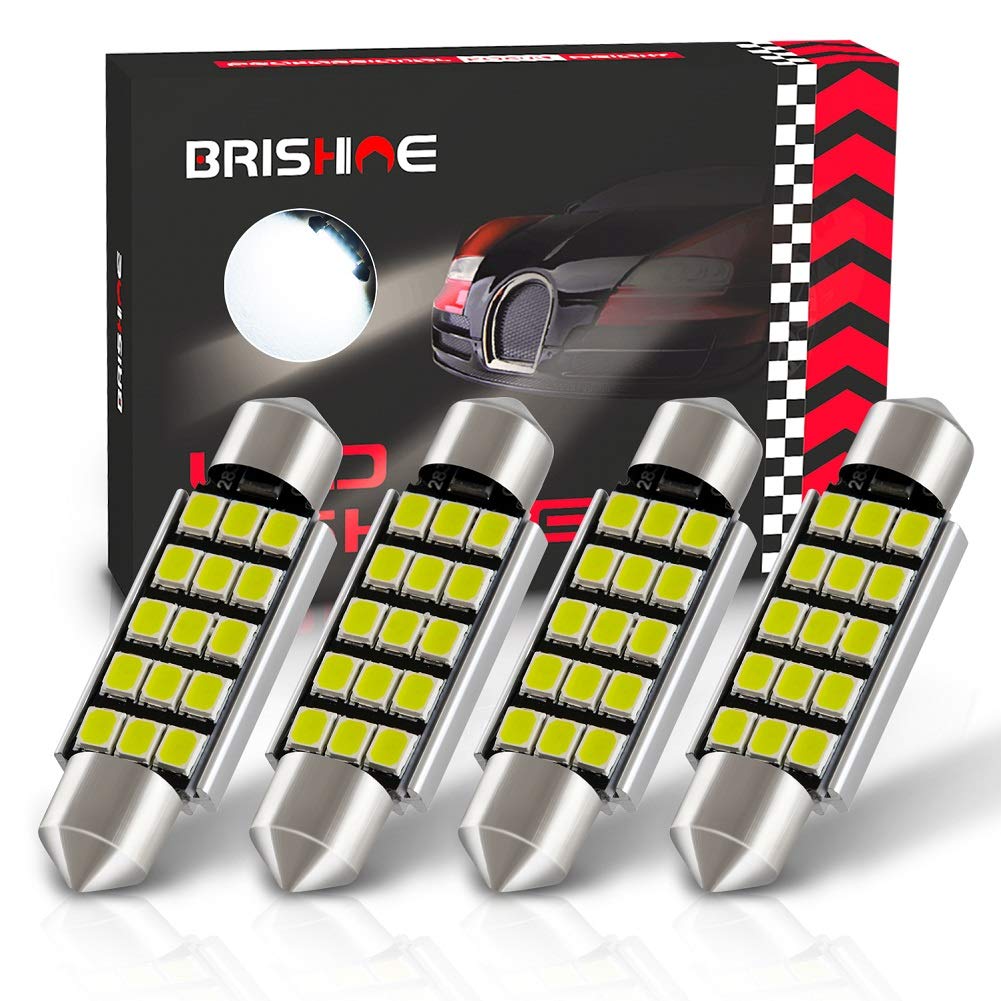 4pcs 578 211-2 LED Bulbs, Super Bright Canbus Error Free 41MM 42MM 1.72” Festoon 212-2 569 LED Bulbs for Interior Dome Map Door Courtesy License Plate Lights, Xenon White