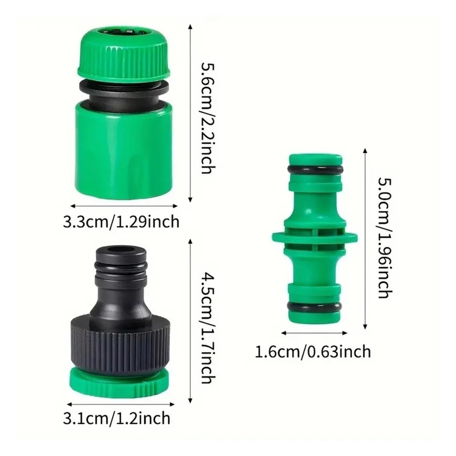 Generico Tubo for irrigazione da Giardino ABS Connettore rapido 1/2 "End Doppio Maschio Giunto for Tubo Flessibile Adattatore Giunto Set di prolunghe for Tubo Flessibile
