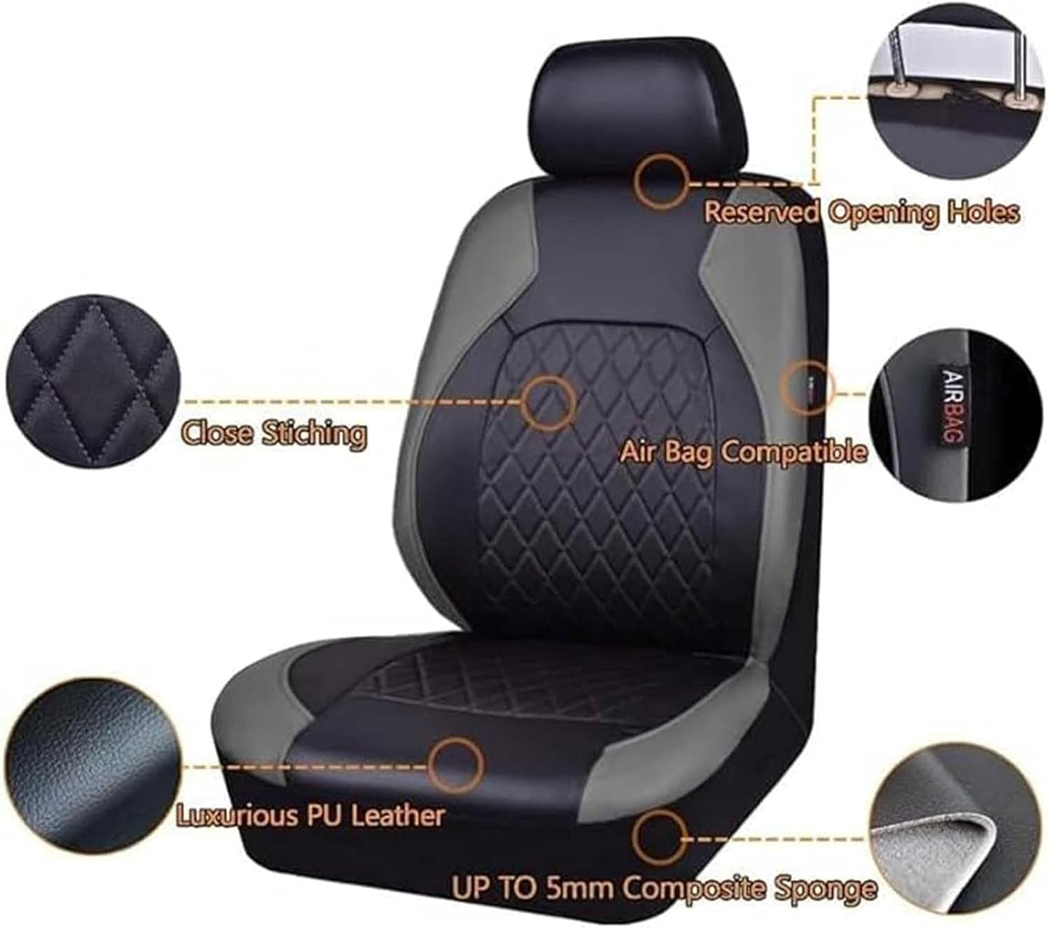 Coprisedili Auto Anteriore per Skoda Elroq/Elroq Sportline/Elroq RS, Set Copri-Sedile Fodere per Anteriori Proteggono Sedili Originali Dell'auto Accessori,B Black