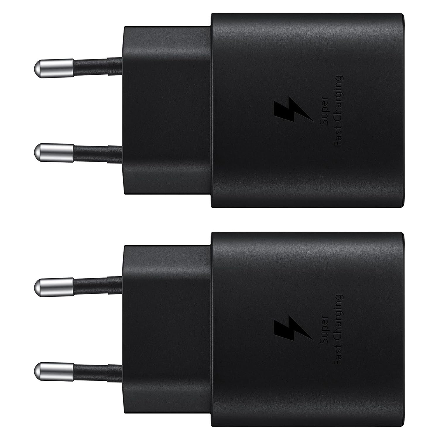 Powersky (2er Pack) 25W Netzteil USB C Schnellladegerät für Samsung Galaxy S26/ S25/ S24/ S23/ S22/ S22 Plus/ S21/ S21 Ultra/ S20 Plus/Z Fold 7/6 / Z Flip7/6 A54 A53, Tablet Ladegerät USB C Schwarz