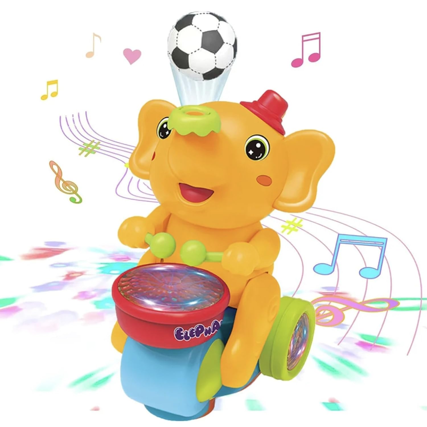 PARTEET Musical Walking Elephant Toy with Levitation Ball on Nose Along with Dazzling Light Drum Sound Music and Elephant Sound for Baby Toys for Kids (Orange) (B0D9LYMGRY) Amazon Price History, Amazon Price Tracker