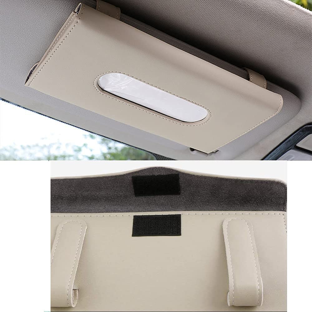 Lot de 2 boîtes à mouchoirs de voiture, porte-mouchoirs, support de papier de siège, boîte à mouchoirs de voiture, boîte à mouchoirs en cuir PU, organiseur de serviettes de siège arrière
