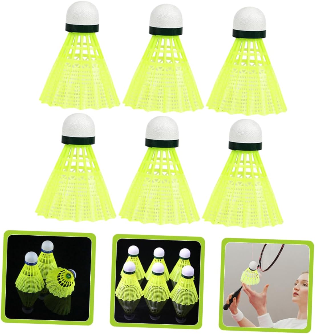 24pcs Badminton Shuttlecocks for Outdoor Student Training Yellow Birdies High Speed and Stability for Recreational Play