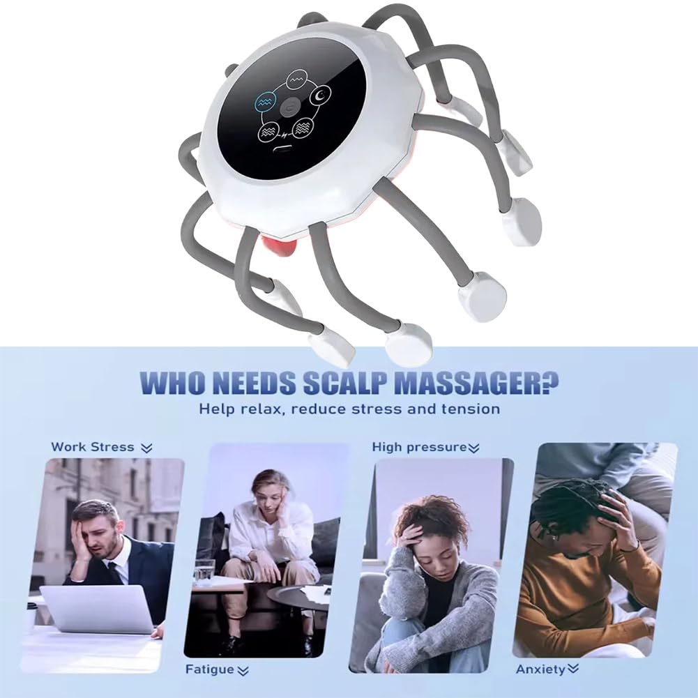 Amazon.com: Head Massager for Migraine Relief with Music,The Vibra  Calm,Headache Massager for Migraines with 20 Vibrating Points,Electric Head  Massager Scalp,Scalp Massager Tool,Stress Relax(Orange,Standard) : Health &  Household