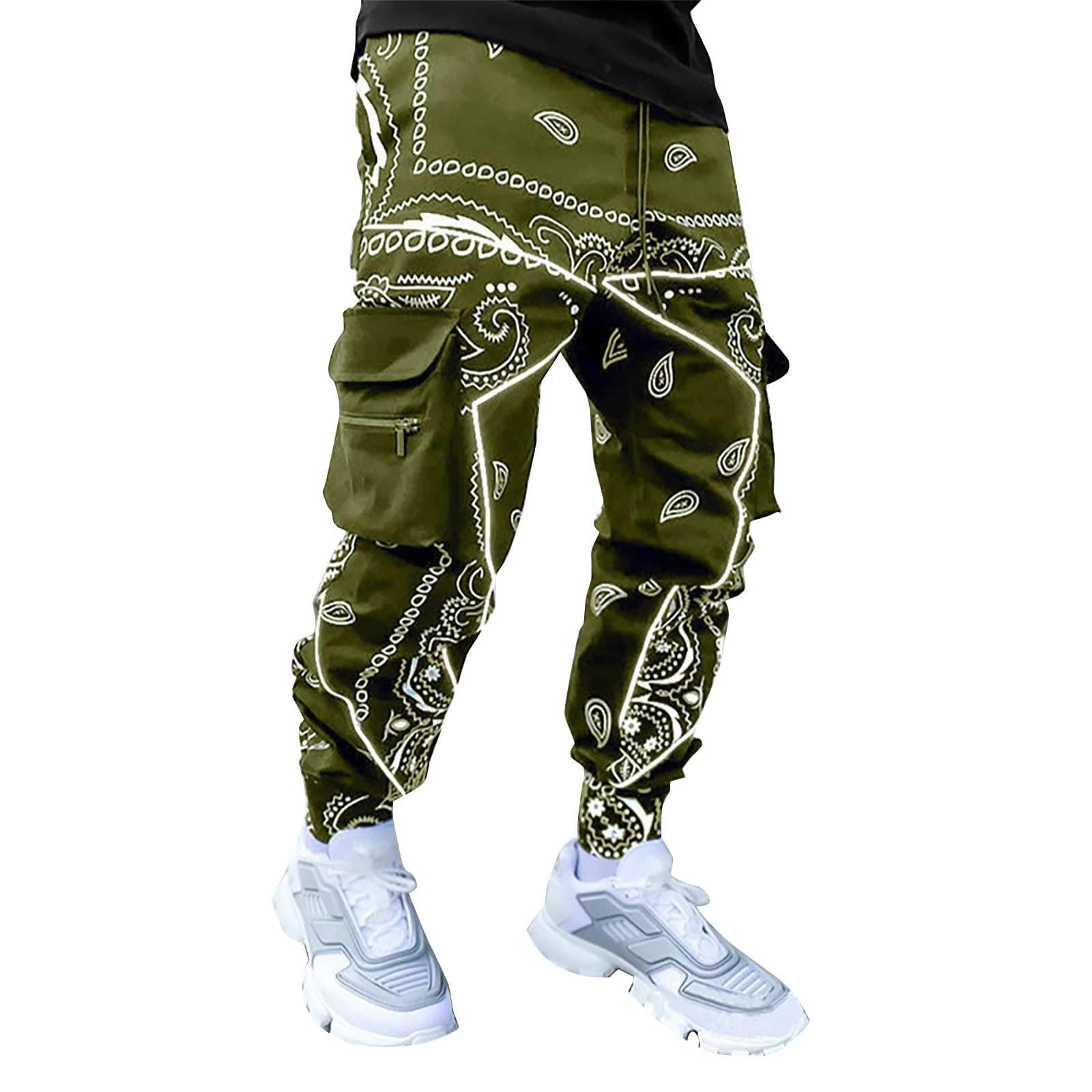 BUKKNYE Mens Drop Crotch Joggers Tracksuit Bottoms Elasticated Waist Harem Pants Baggy Stretch Hippie Dance Bloomers Yoga Trousers Sweatpants(AG,L)