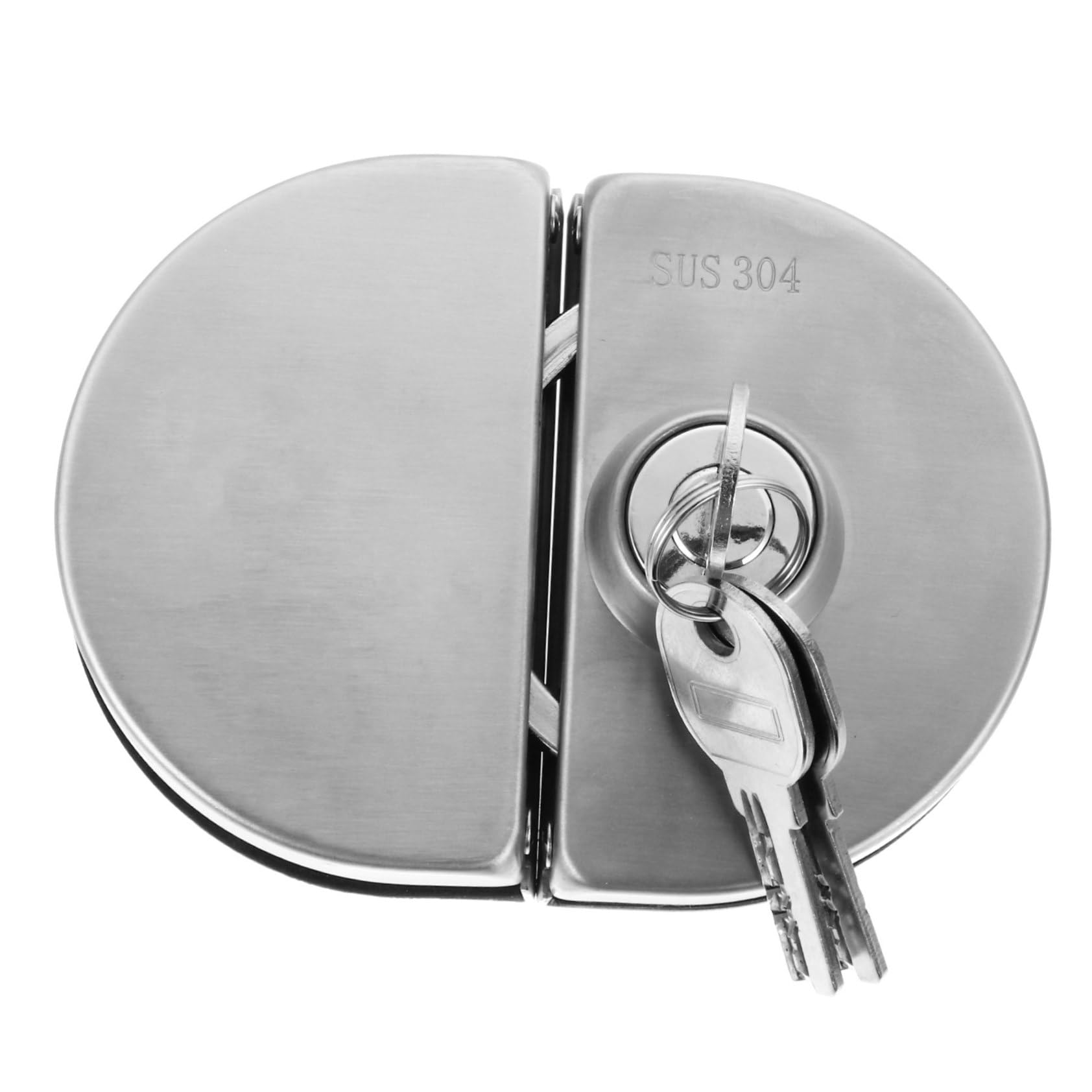 DOITOOL Serrure de Porte Vitrée Robuste en Acier Inoxydable Argenté avec Double Pêne pour Porte Double Battante, Sécurité Renforcée et Performance Fiable pour Maison Familiale