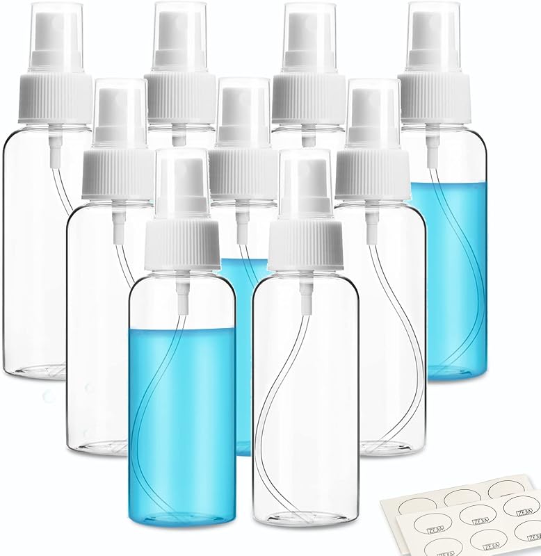 ZEJIA Frasco Spray Recarregável Transparente 80 mL, Pacote com 9