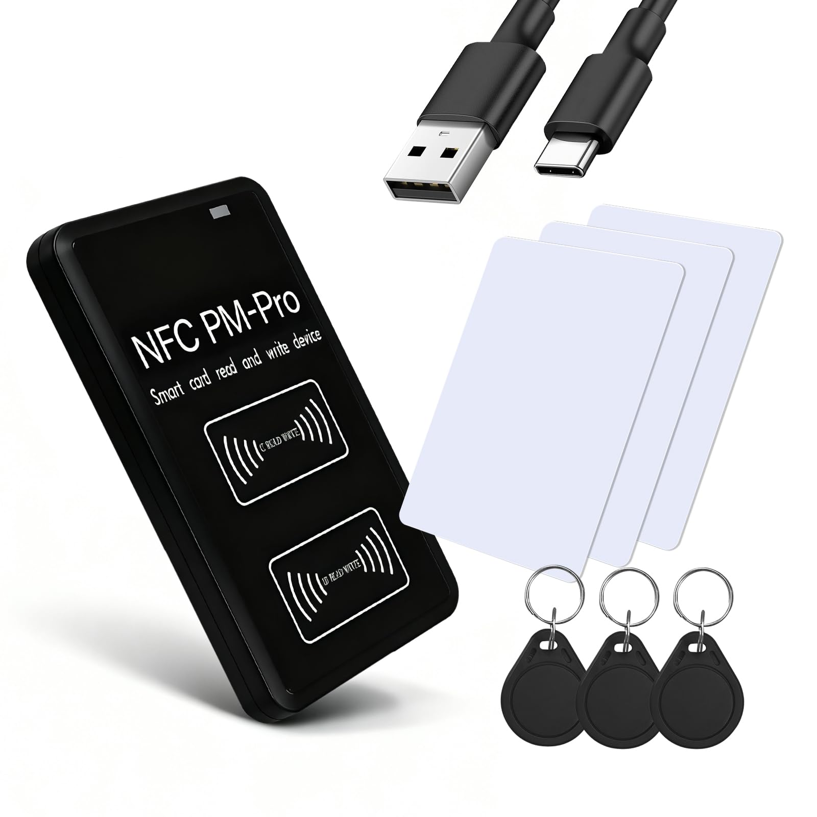 IC&ID Copieur RFID, lecteur RFID applicable à IC 13,56 MHz, lecteur de copieur RFID applicable à ID 125-500 kHz, pour : ID/CUID/FUID/UFID/GDM/5200/5577/8265/8268/4305/HID-125K, non utilisé pour iOS