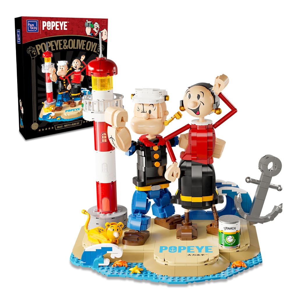 PANTASY Popeye & Olive Character Building Kit for Adults