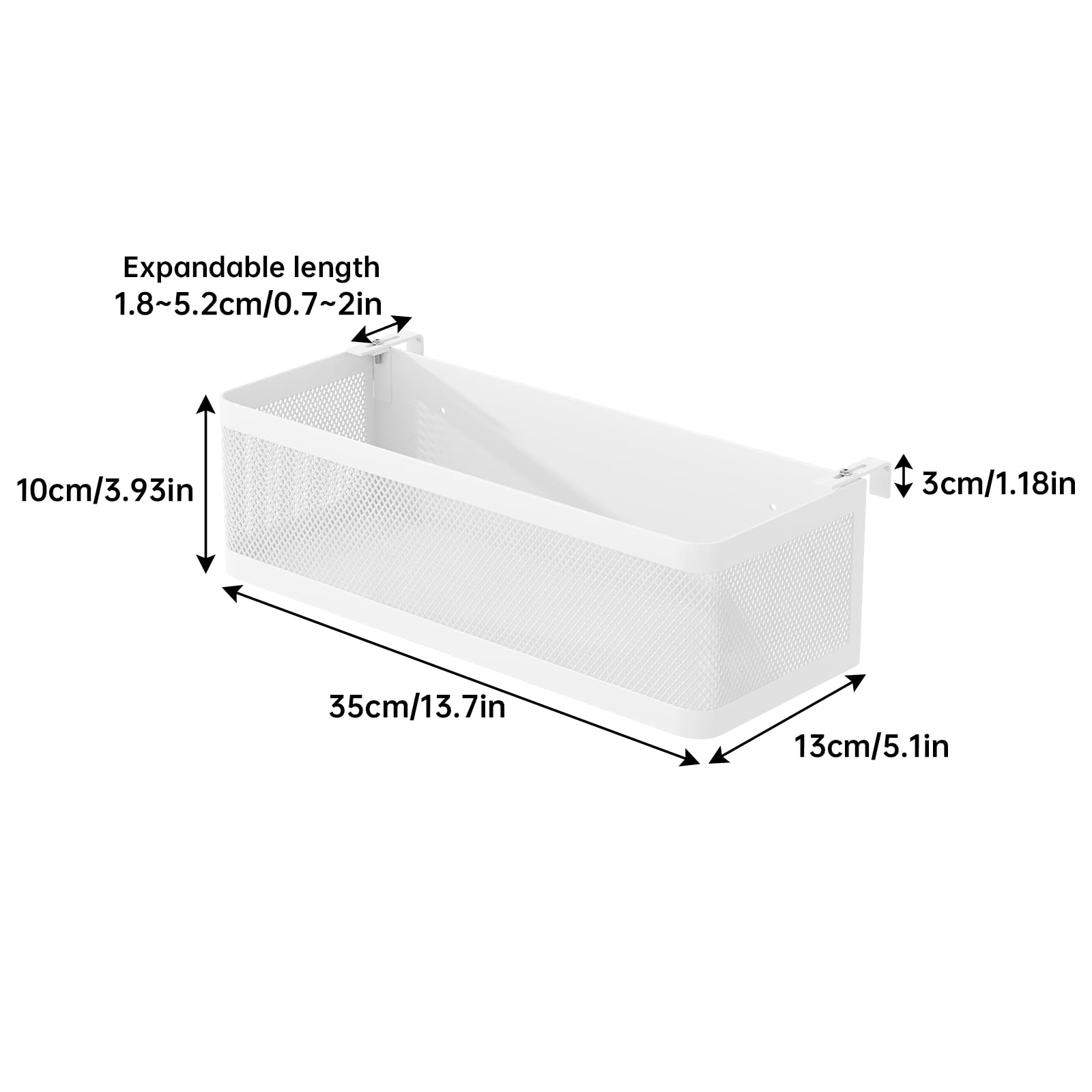 Bedside Caddy Shelf for Bunk Bed,Office Cubicle Walls, Crib Rails,Dorm Bed&Balcony Rails Bunk Bed Accessories Bed Shelf for Cellphone Glass Headphone Magazine(White, L13.78in*W5.12in*H3.94in)