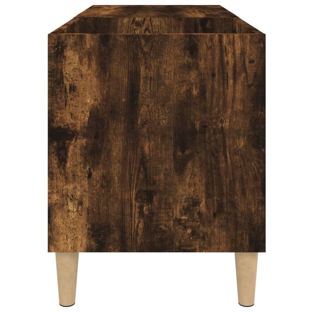 Szafka panelowa, dąb wędzony, 84,5 x 38 x 48 cm, materiał drewnopochodny, wszechstronne miejsce do przechowywania winylu, szafka pomocnicza, szafka na płyty winylowe, do salonu, biura