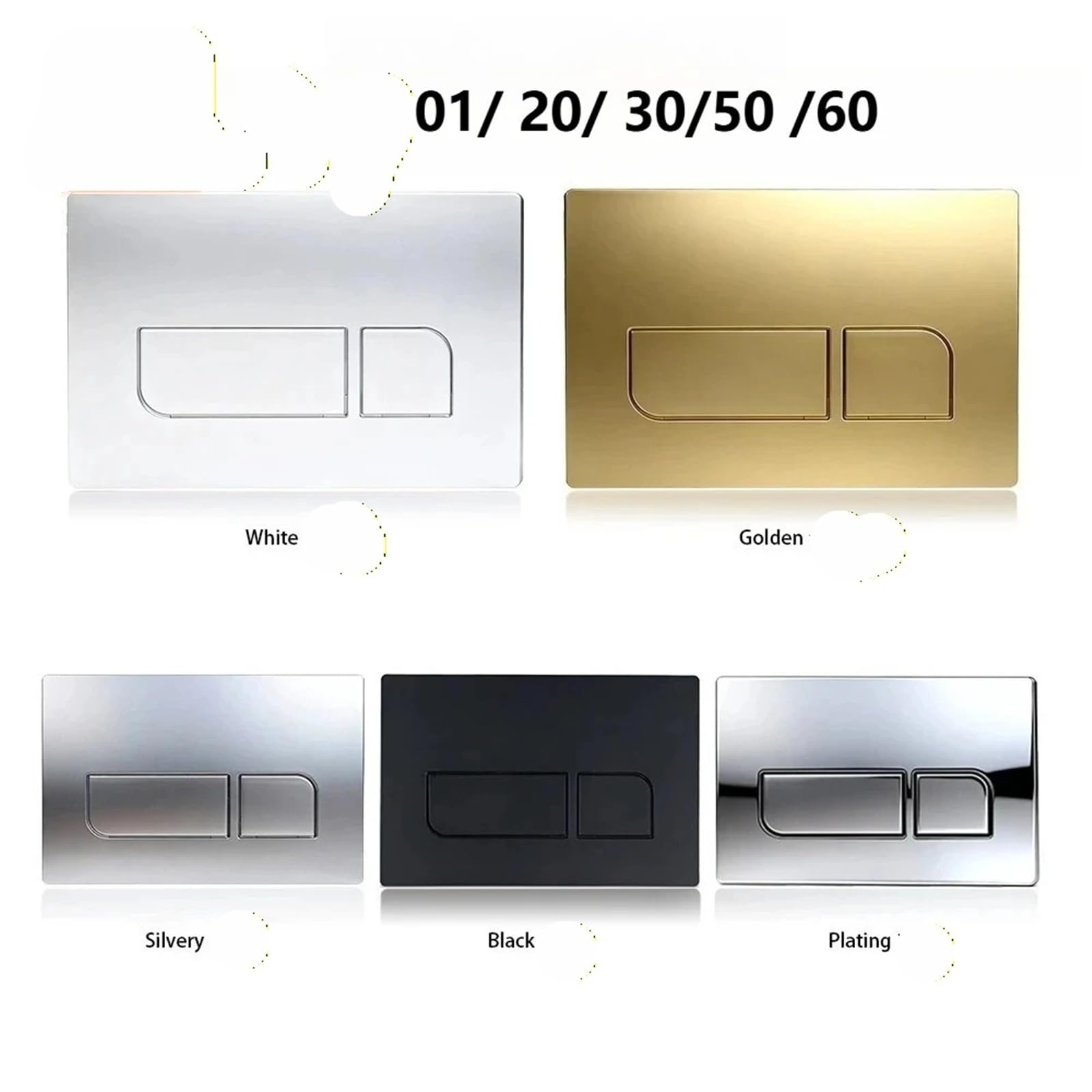 Compatible con pulsador de descarga Geberit Sigma Samba | Serie 01 08 20 30 50 60, cisterna empotrada Up300, panel del tanque, fácil instalación(Matt Silver)