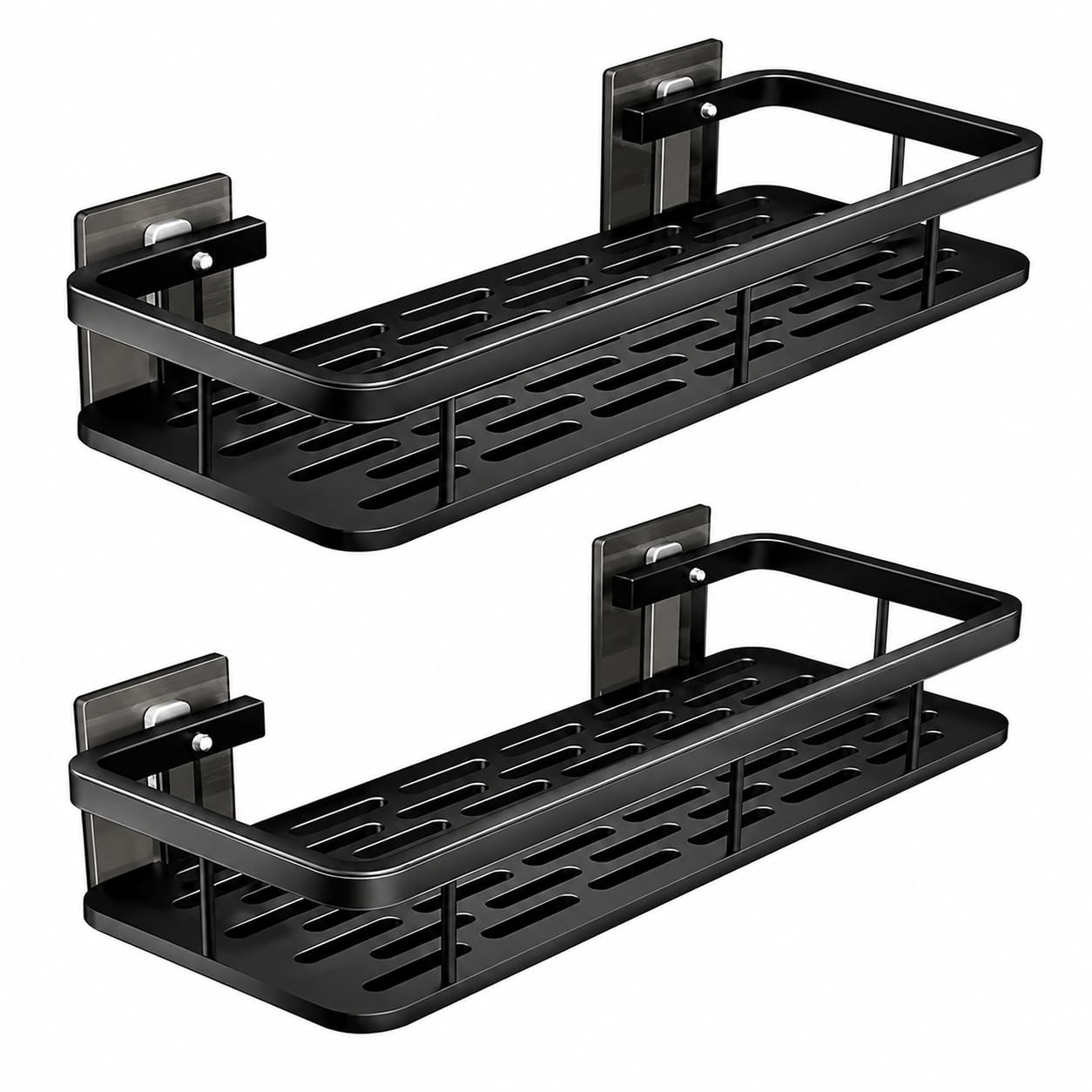 Self Adhesive Bathroom Shelf and Wall Organizer, Set of 2 | Wall Mounted, without Drill, Rack Holder Stand, For Bathroom Accessories-picture-15