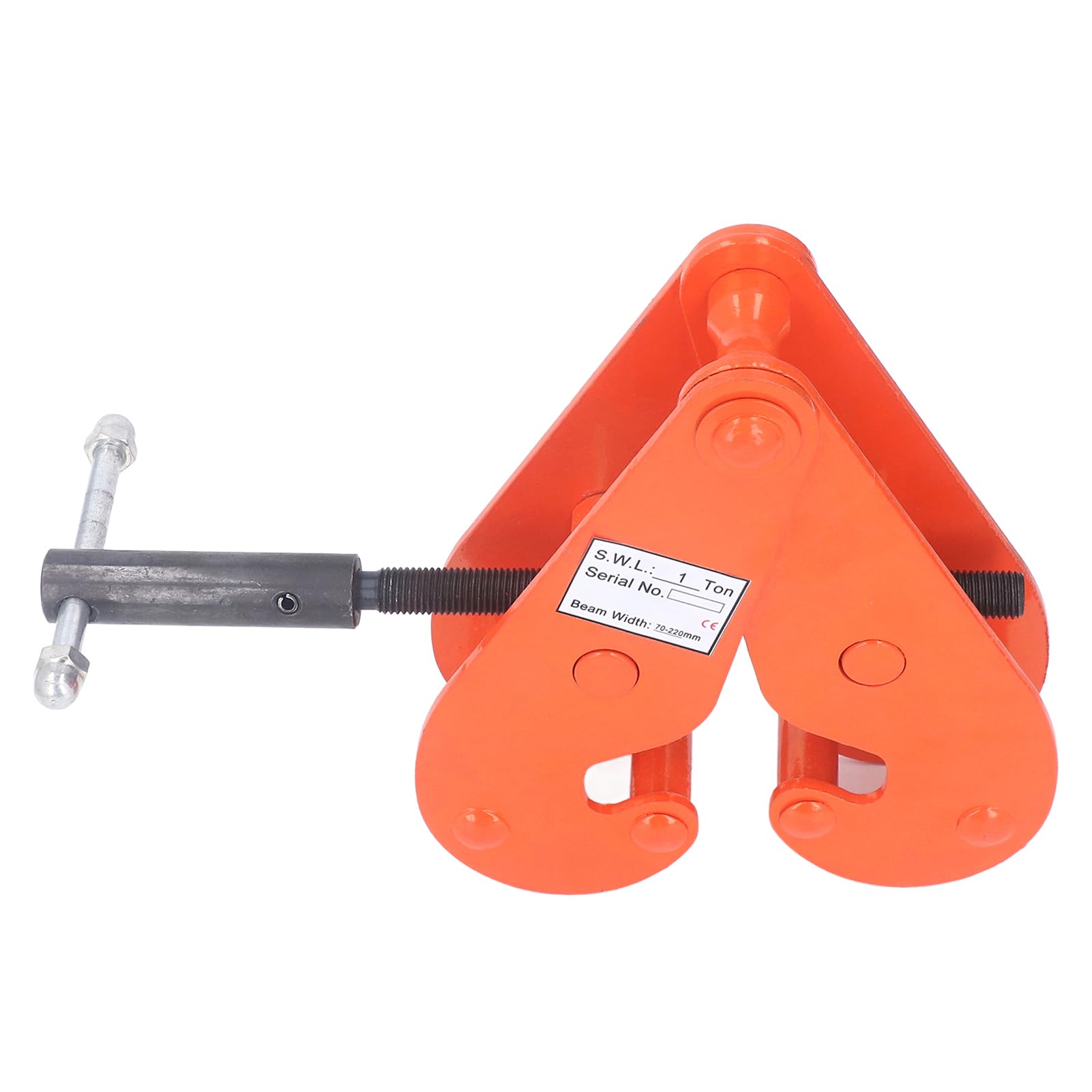 Ausla Pince de Levage de Poutre Verticale en Acier allié, capacité de 2 200 Lb, Filetée, Portée de 70 à 220 Mm, Forgée, Traitée Thermiquement, 5 Points de Pivotement, pour Gréement, Construction,