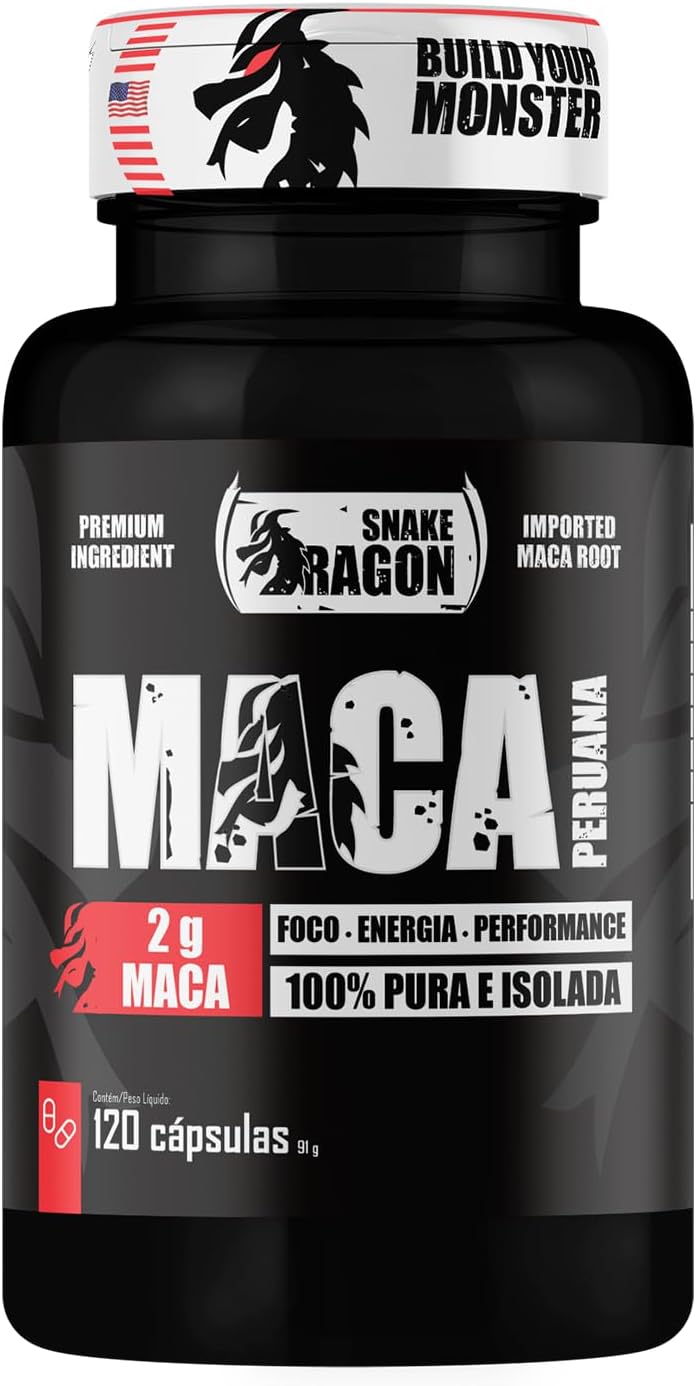 Maca Peruana Negra 120 Capsulas 2000mg Black Pura Premium Importada Para Homens e Mulheres Original 2g Por Dose