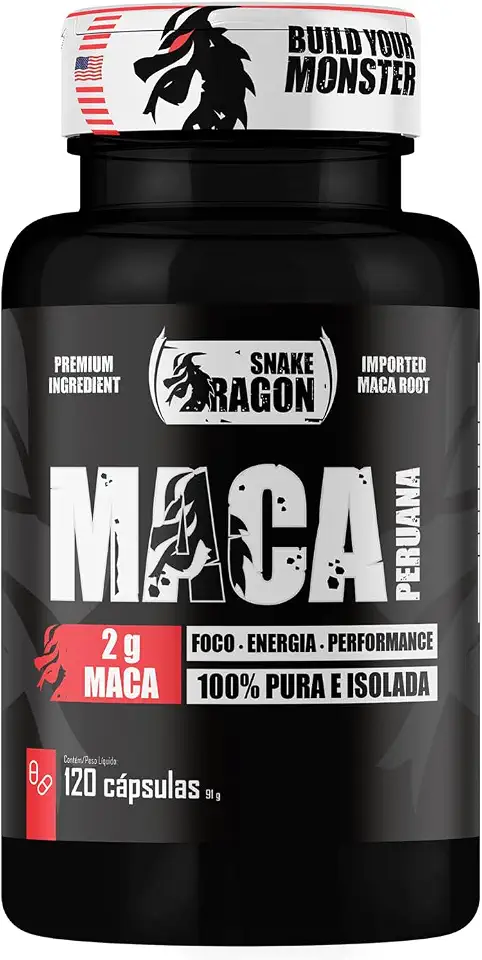 Maca Peruana Negra 120 Capsulas 2000mg Black Pura Premium Importada Para Homens e Mulheres Original 2g Por Dose