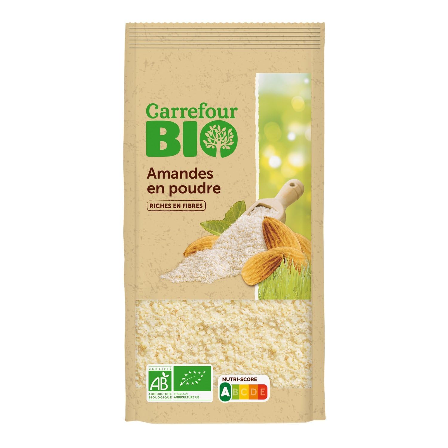 CARREFOUR BIO – Poudre d’Amandes Bio Fine et Naturelle, Idéale pour Pâtisserie & Cuisine (175g) - lot de 3 - Vendu par Lot
