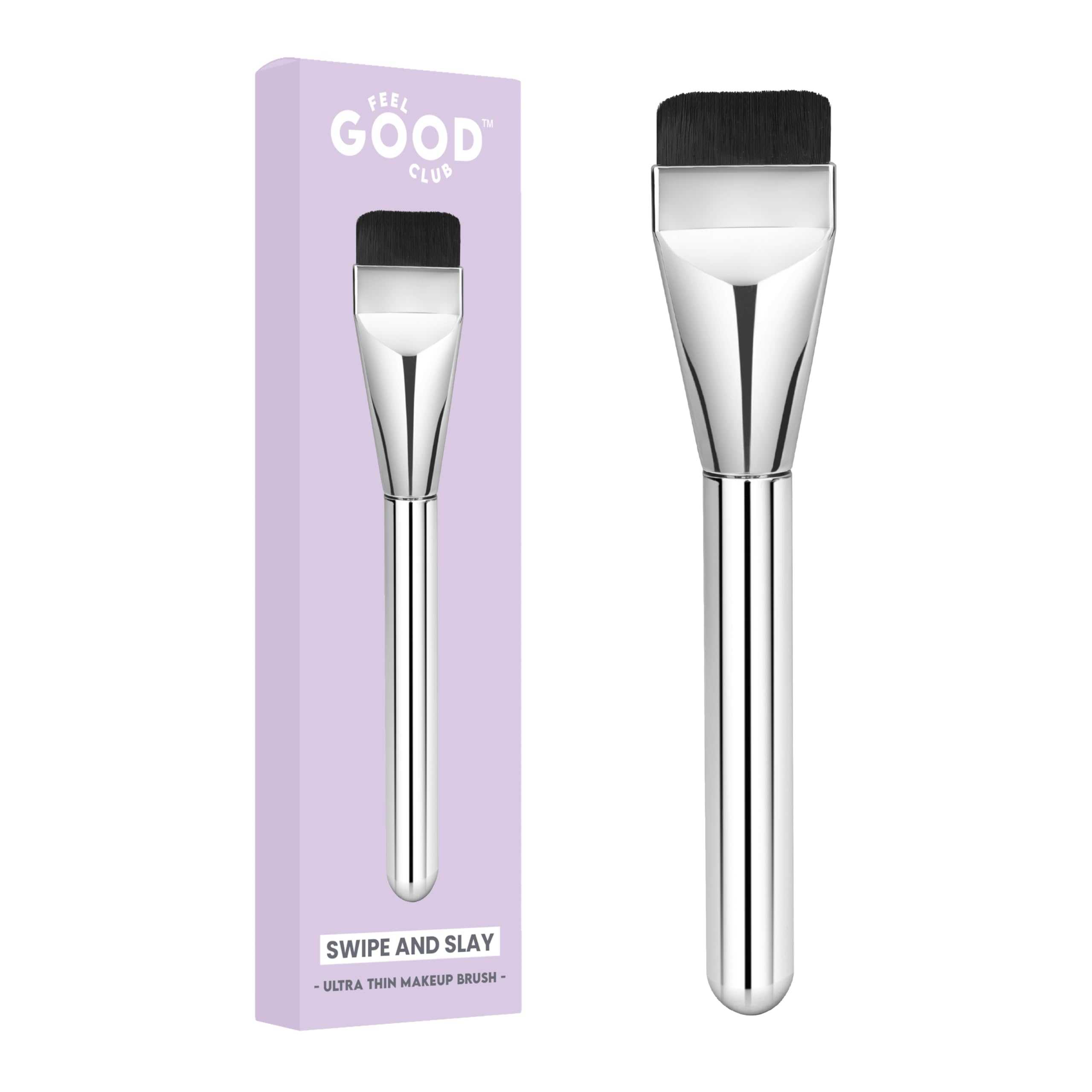 Feel Good Club Spatula Foundation Brush Flat Makeup Applicator for Liquid Cream Base Blending Tool Lightweight Layer Face Cosmetic Coverage for Nose Eye Cheek Forehead Area-picture-50
