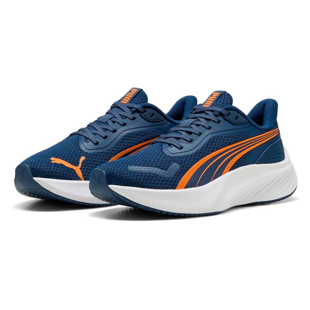 PUMA Pounce LITE JR Sneaker, Persian Blue-Orange GLO White, 6 UK