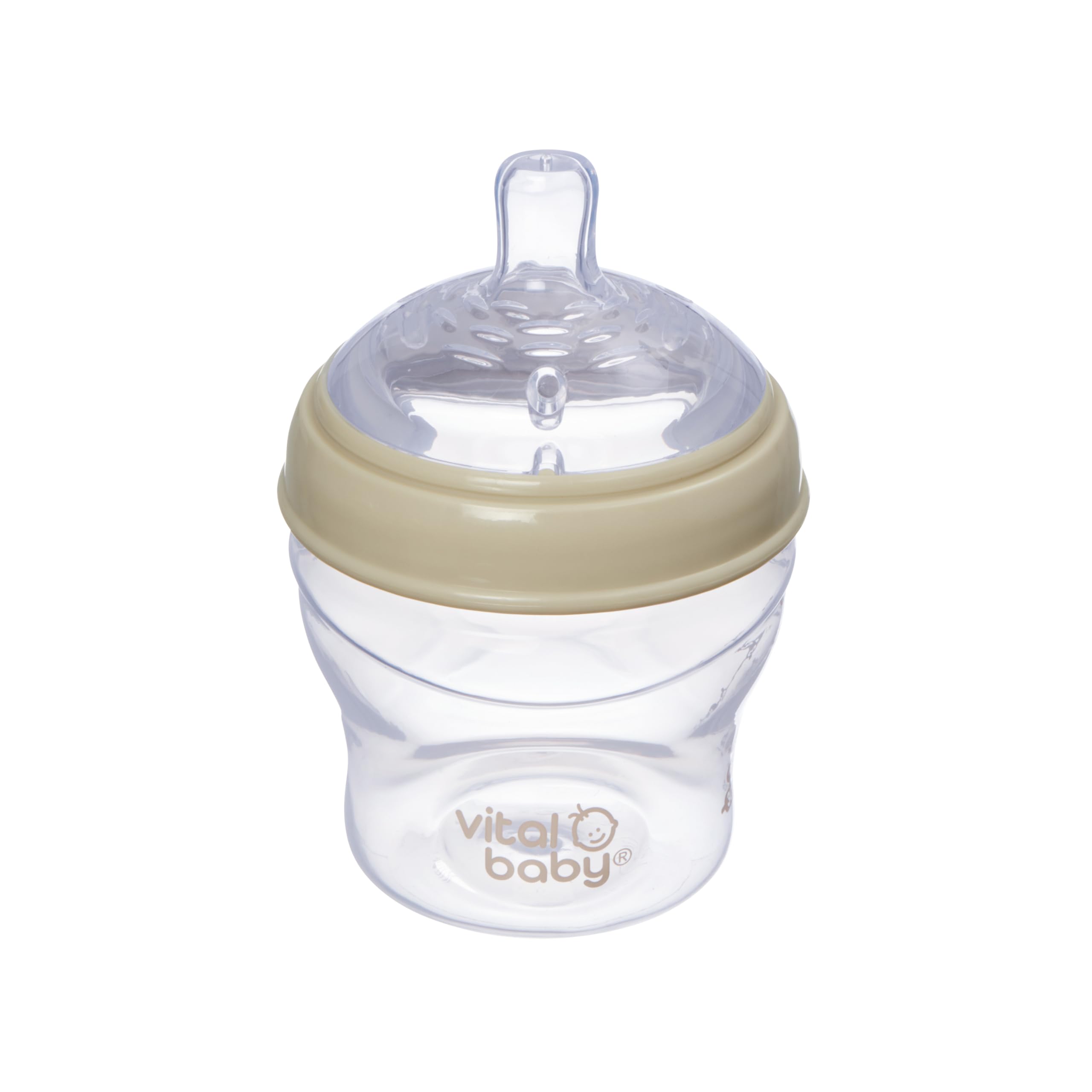 Vital Baby Nurture Breast-Like 0m+ Baby Feeding Bottles, 150ml 1pk, Self-Sterilising in 3 Mins, Triple Anti-Colic Valves, Slow Flow Teats, EarthSmart Biodegradable, BPA-Free