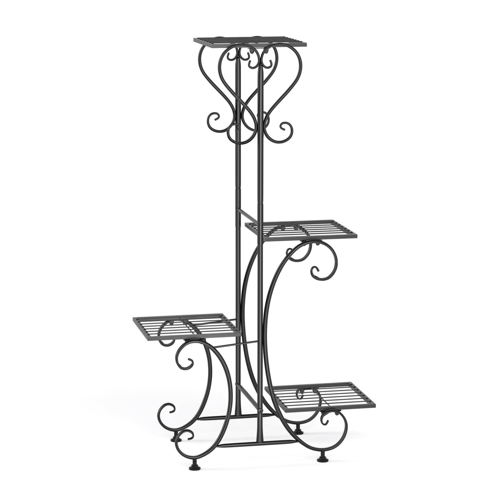 IOPKLYTF Plant Stand 4-Tier Metal Plant Stand Indoor Outdoor