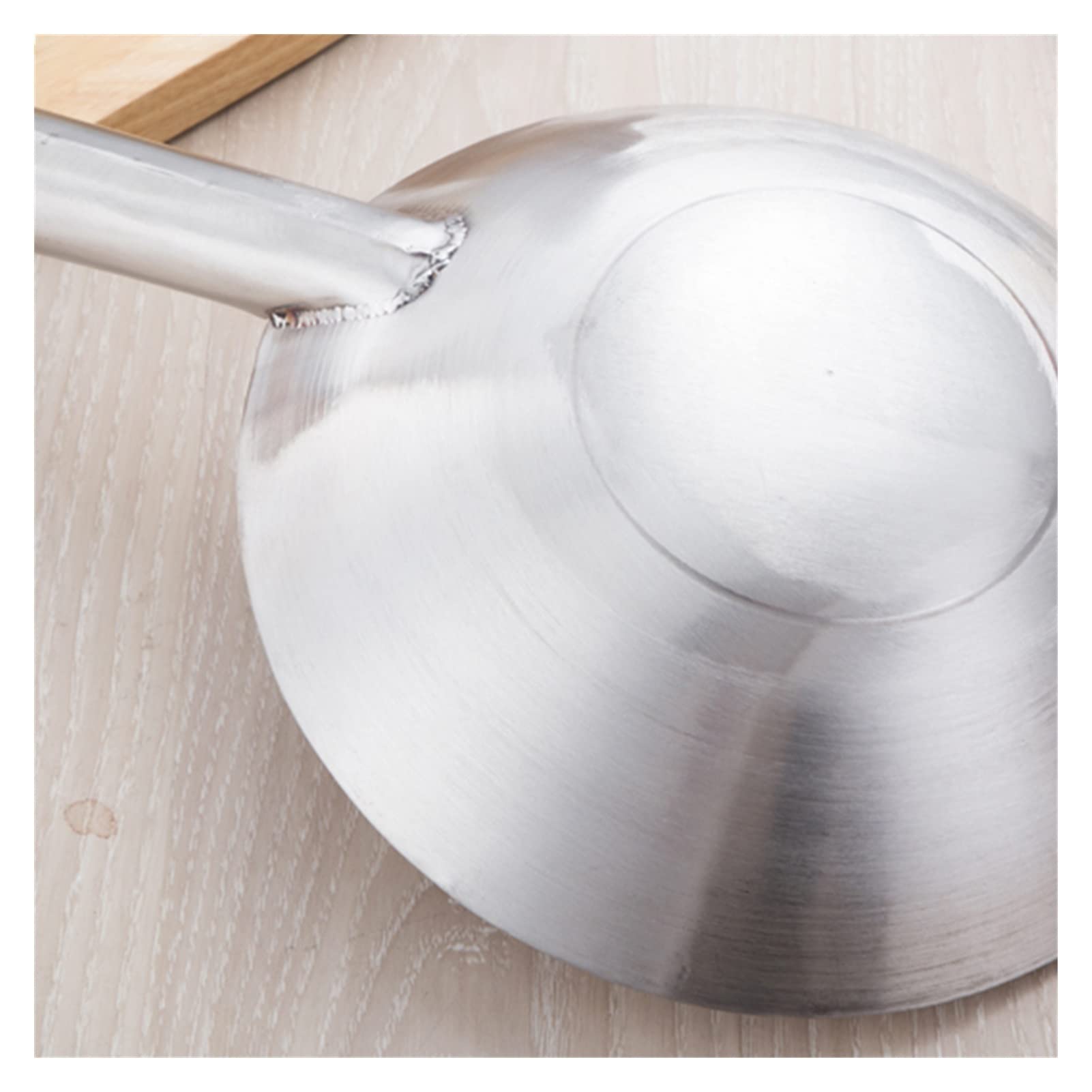 Cucharones Gadgets de Cocina Gruesos Pot de Madera de Madera/Acero Inoxidable sin Recubrimiento Chef Antiadherente cocinando Wok Sopa Grande Cuchara Wok Cuchara sopera (Color : Wooden Handle, Size :