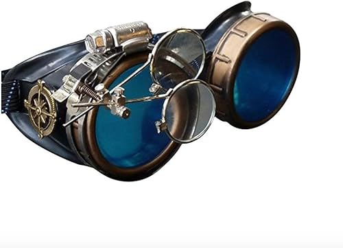 Lentes estilo victoriano Steampunk con diseño de brújula lentes de colores y lupa ocular