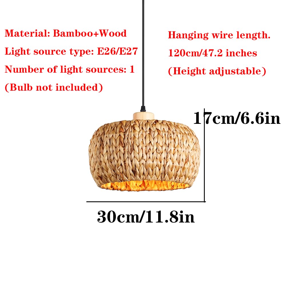 Lampy Wiszące Z Bambusowego Kosza Ręcznie Tkana Lampa Wisząca W Stylu Rustykalnym Sufitowa Oprawa Oświetleniowa W Stylu Boho W Naturalnym Beżu Żyrandol Z Wikliny W Stylu Nadmorskim Do Baru