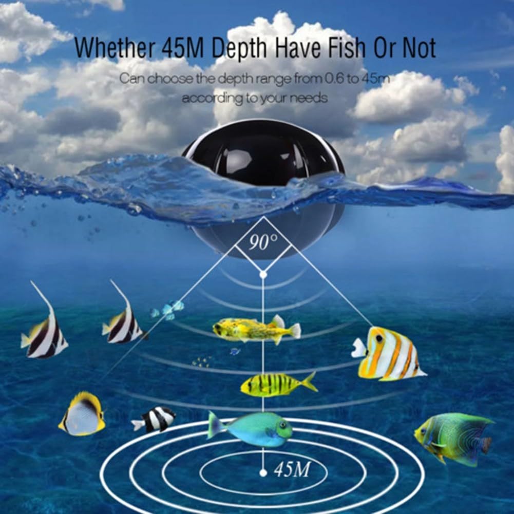 Sonar portátil buscador de peces de profundidad para barco con sonda de 40 m, alarma de profundidad, para pesca en hielo en el mar