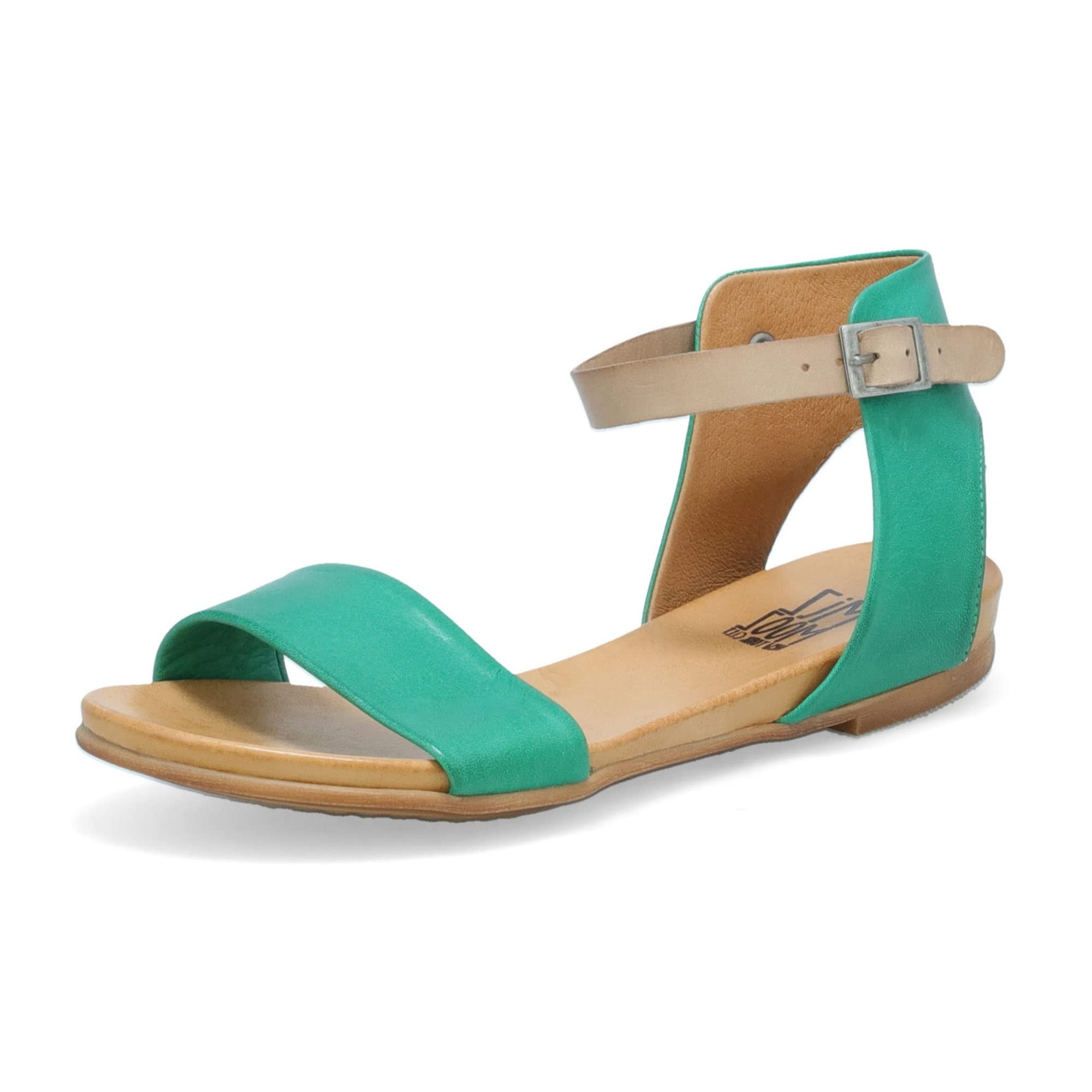 Miz Mooz Women's Alanis Flat Sandal, Emerald, 9.5