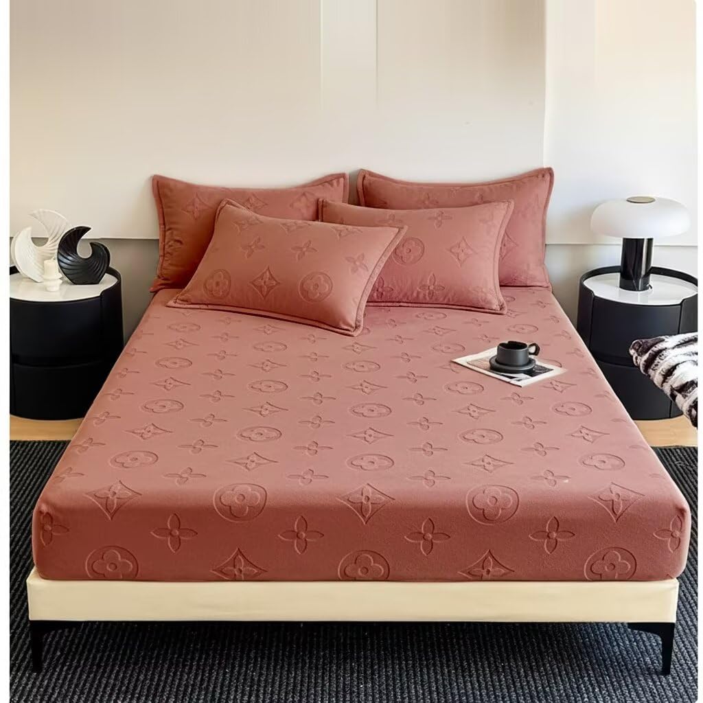 Milk Velvet Sheet 3-Piece Set(Include 1 Fitted Sheet &amp; 2 Pillowcases)-Truly Soft Milk Fluff Fitted Sheet