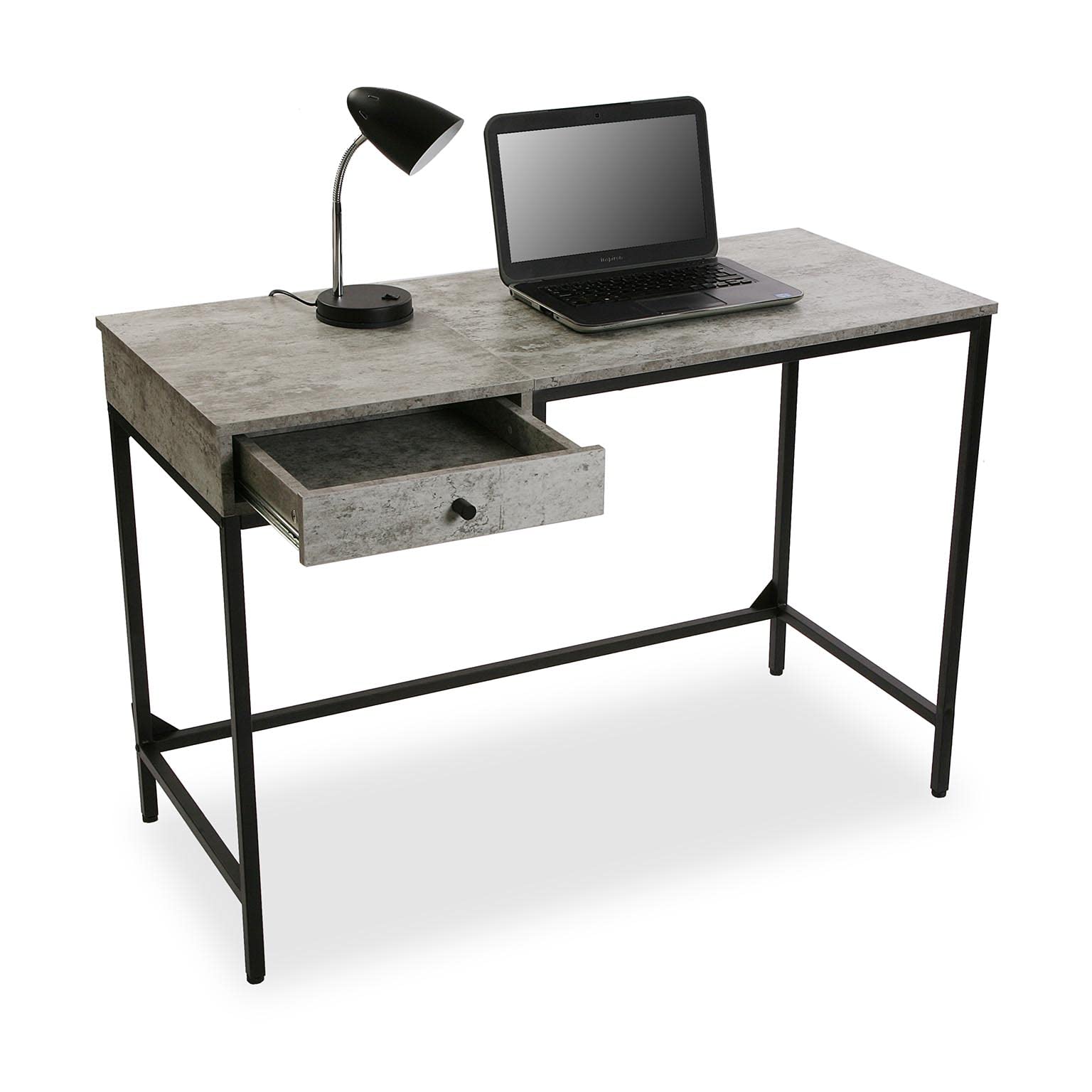 Scrivania Pieghevole Jack - Tavolo Computer 74x45x90 Cm Legno/Metallo Bianco - Foto 11