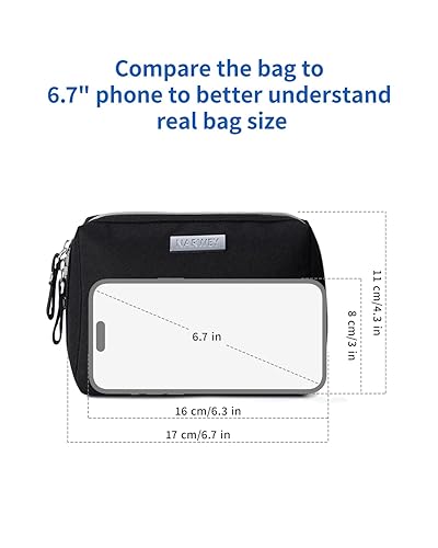 Miniatura 6 de Neceser de maquillaje para viaje, mini bolso de cosméticos para mujeres y niñas, Negro), NW5018