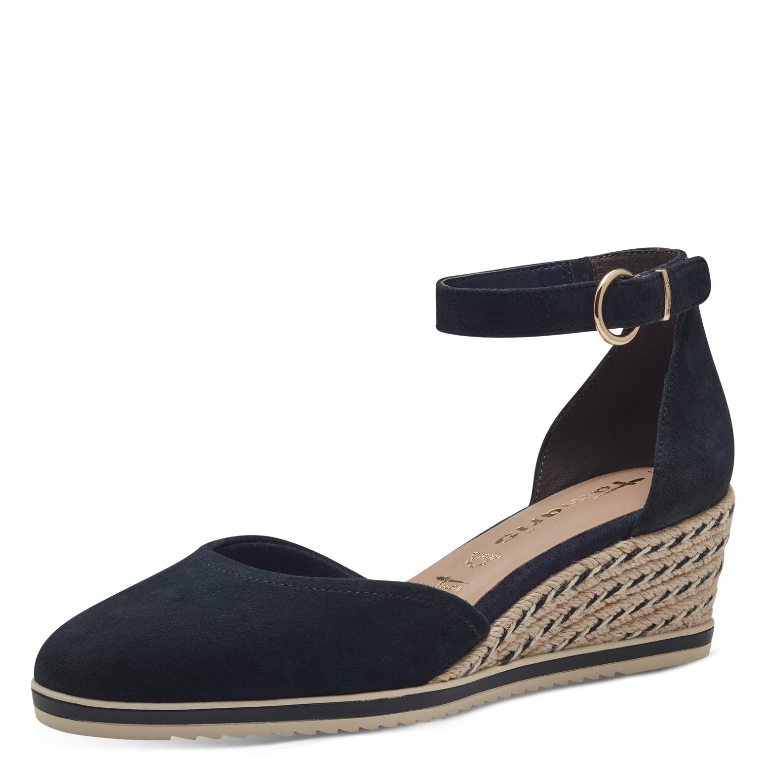 Tamaris Damen Pumps mit Keilabsatz Leder, blau, 36 EU