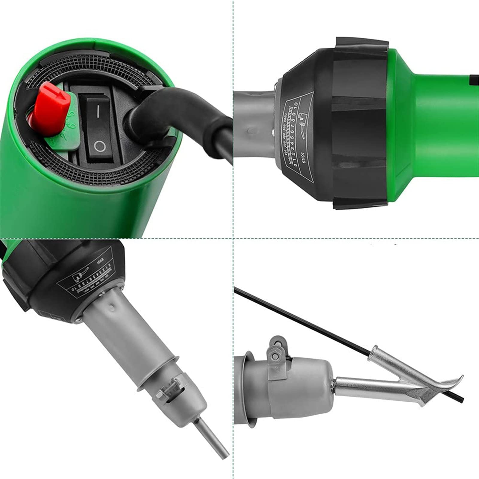 WZFANJIJ Hot Air Gun Vinyl Welding Heat Gun Flooring Tools Flooring Welding Kit 1600W Handheld Plastic Welder — view 7