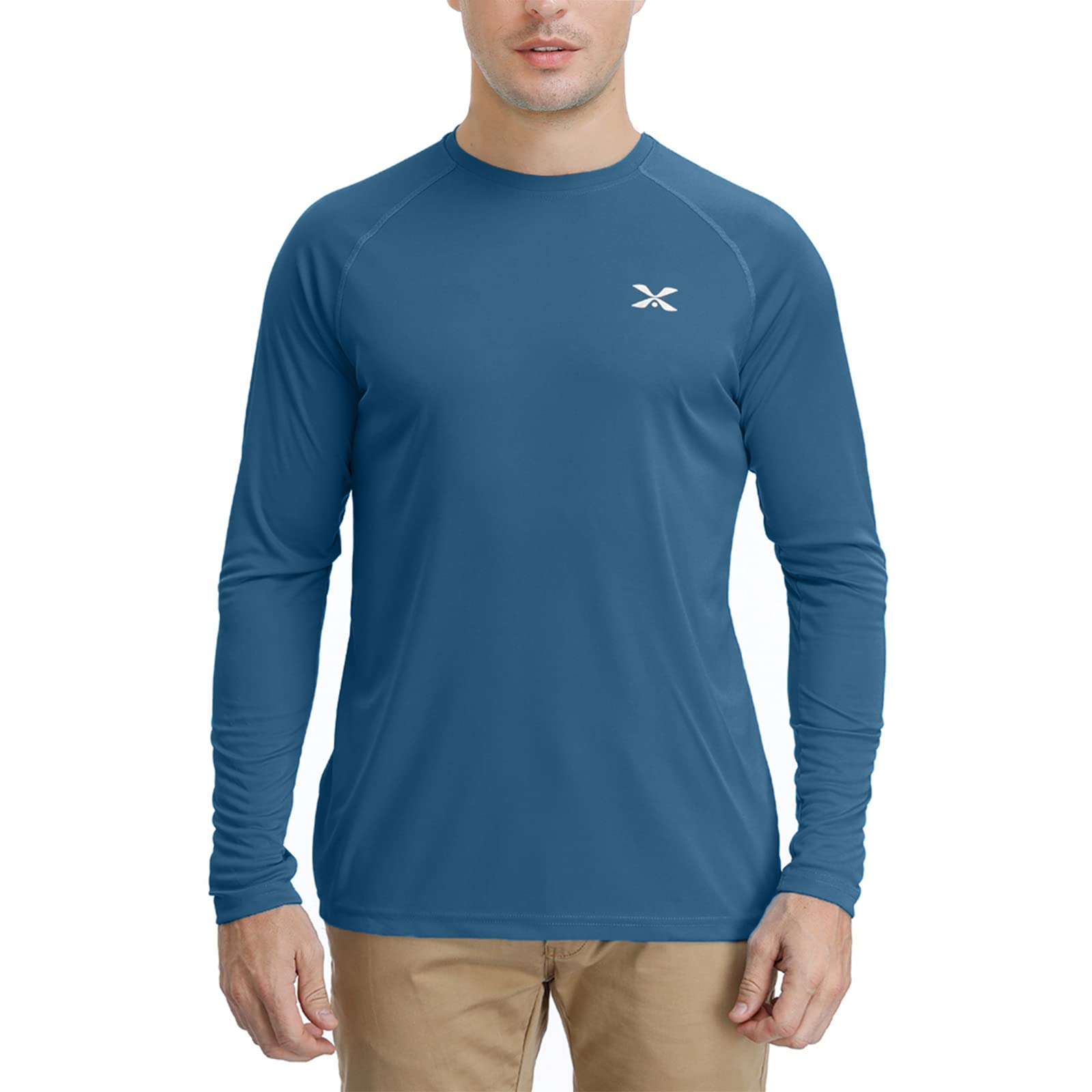 TIHEEN Men's Rash Guard Shirts Swim Shirts UPF 50+ UV Sun Protection Long Sleeve T-Shirts Lightweight Cool Quick Dry