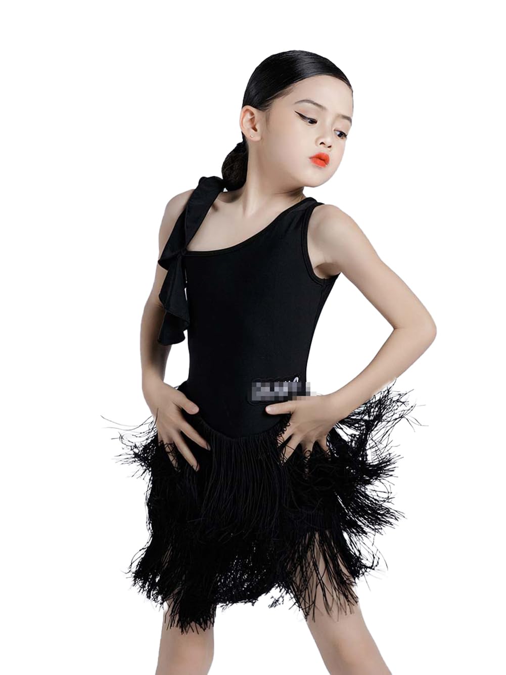 Dziewczęca Sukienka do Tańca Latynoamerykańskiego Z Frędzlami Na Dole Profesjonalna do Tańca Towarzyskiego Tango Cha Cha Salsa Sukienki do Tańca Towarzyskiego Codzienne Ubrania Treningowe