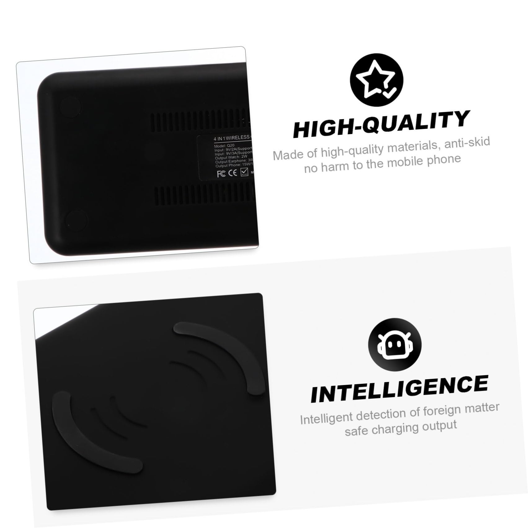 Cargador Inalámbrico Plegable 15w para Teléfono, Negro