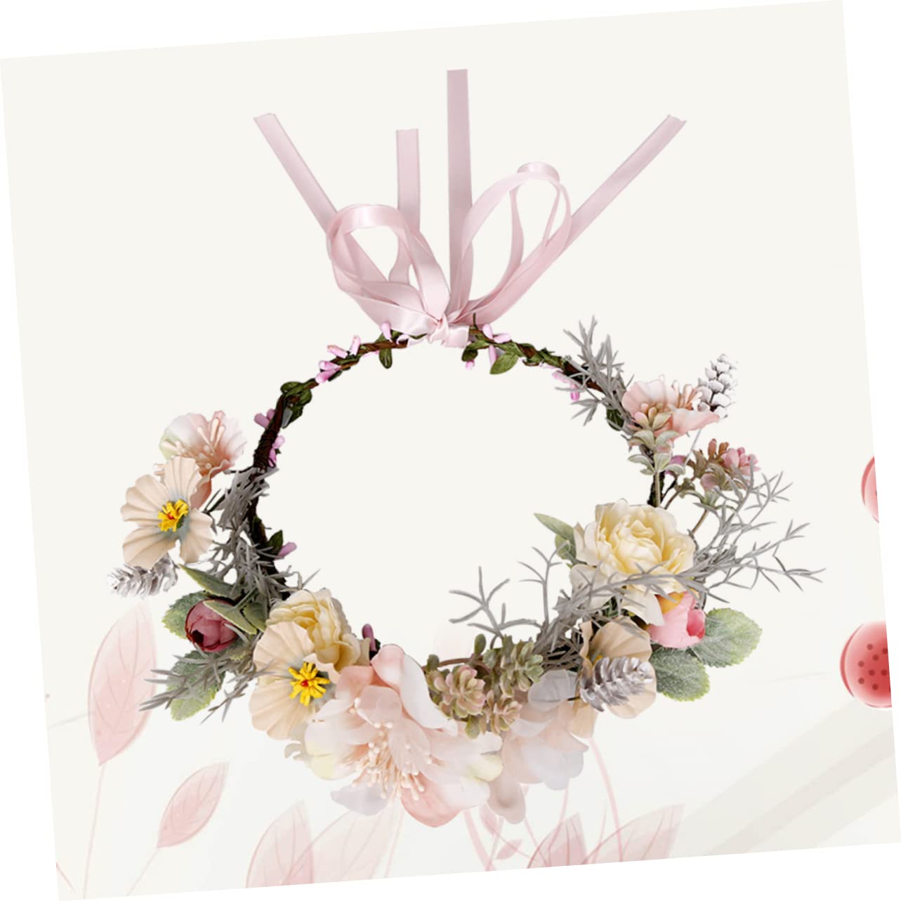 FRCOLOR 3stücke Bohemian Stil Blumenkranz Haarschmuck Mit Ripsband Elegantes Farbenfrohes Haarband Für Hochzeiten Partys Und Fotorequisiten Für Mädchen