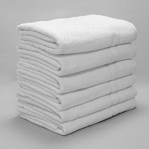 Burrito Blanco | Plain Hostelry Towels STOX10 White | Towels 70 x 140 cm (+ Sizes Available) | Terry Cotton 100% 480 g/m² | Shower Towel | White Towels