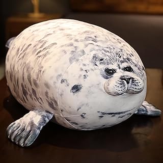 Plush Giant Stuffed Animal Plush Toy 15.7 inch Long Cushion Throw Pillow Seal Pillow, Kawaii Chubby Seal Plush Pillow Stuffed Cotton Plushies Animal Toy Cute Ocean Pillow for Women Birthday