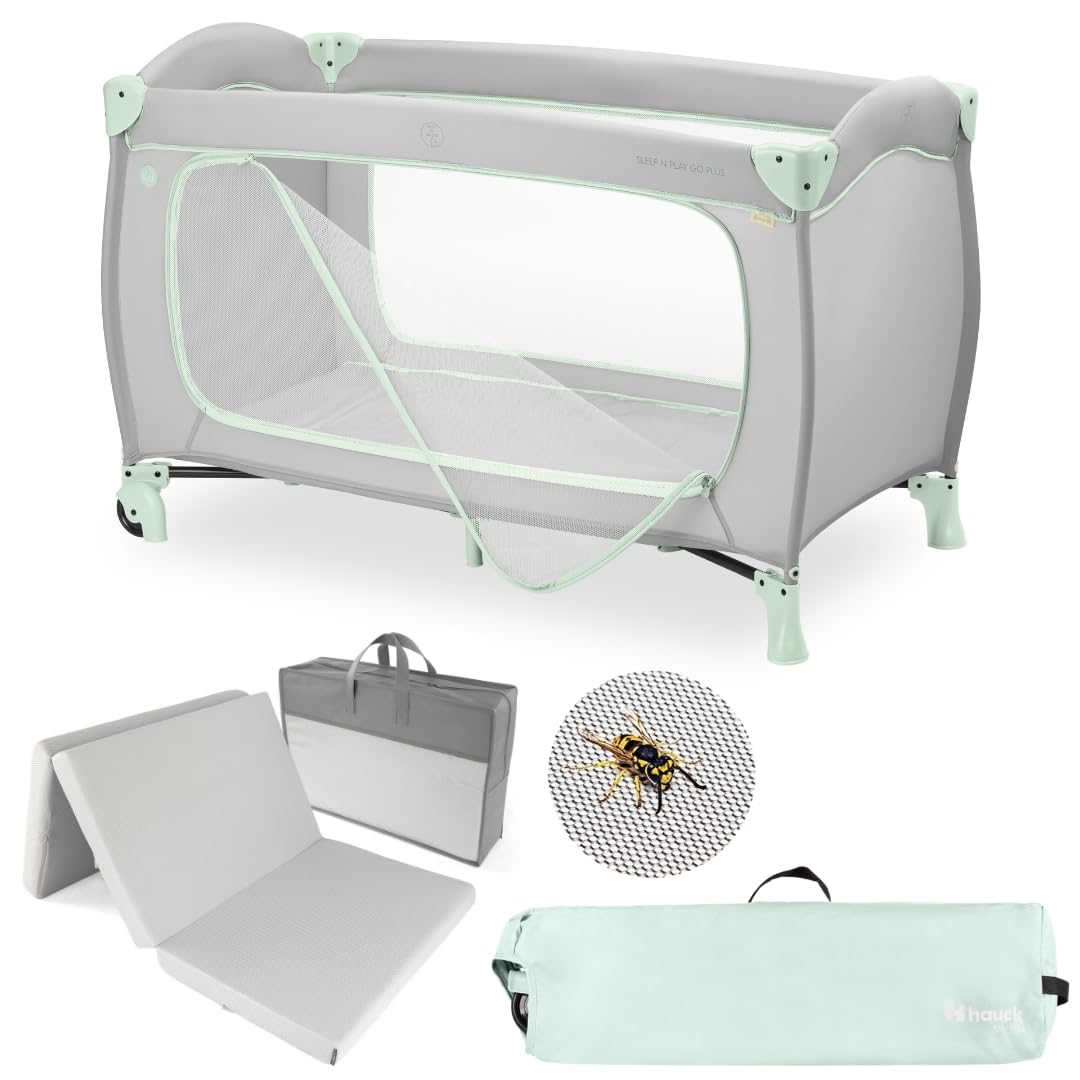 hauck Sleep N Play Go Plus Baby Reisebett Set - Dusty Mint