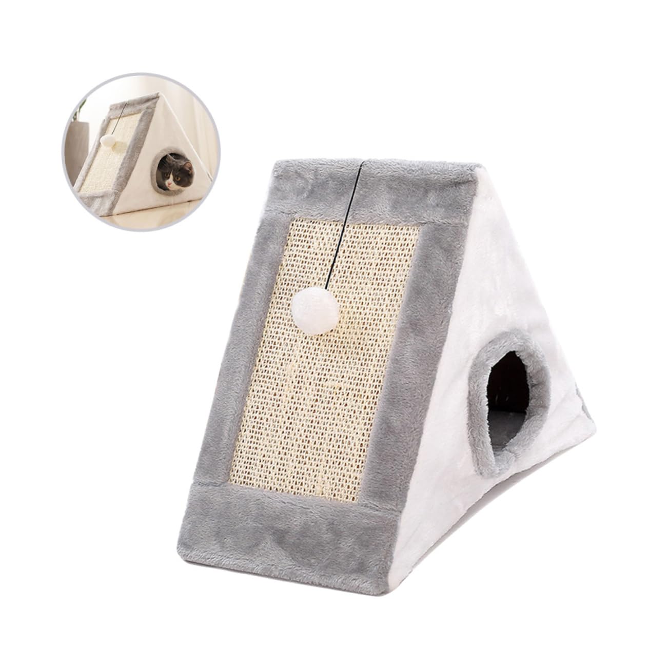 Abaodam Cama Cueva para Rascador De Sisal Cama Acolchada y Rampas De Rascado Ángulo Moderno para Interiores